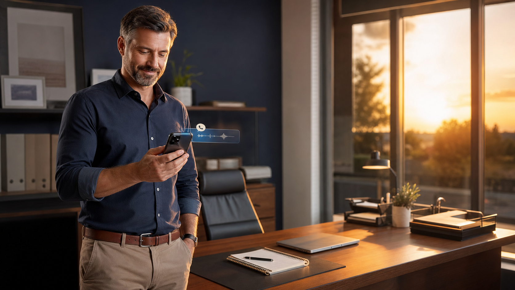 Small business owner closing the office confidently because a 24/7 AI answering service and live call transfer coverage keep customer calls answered.